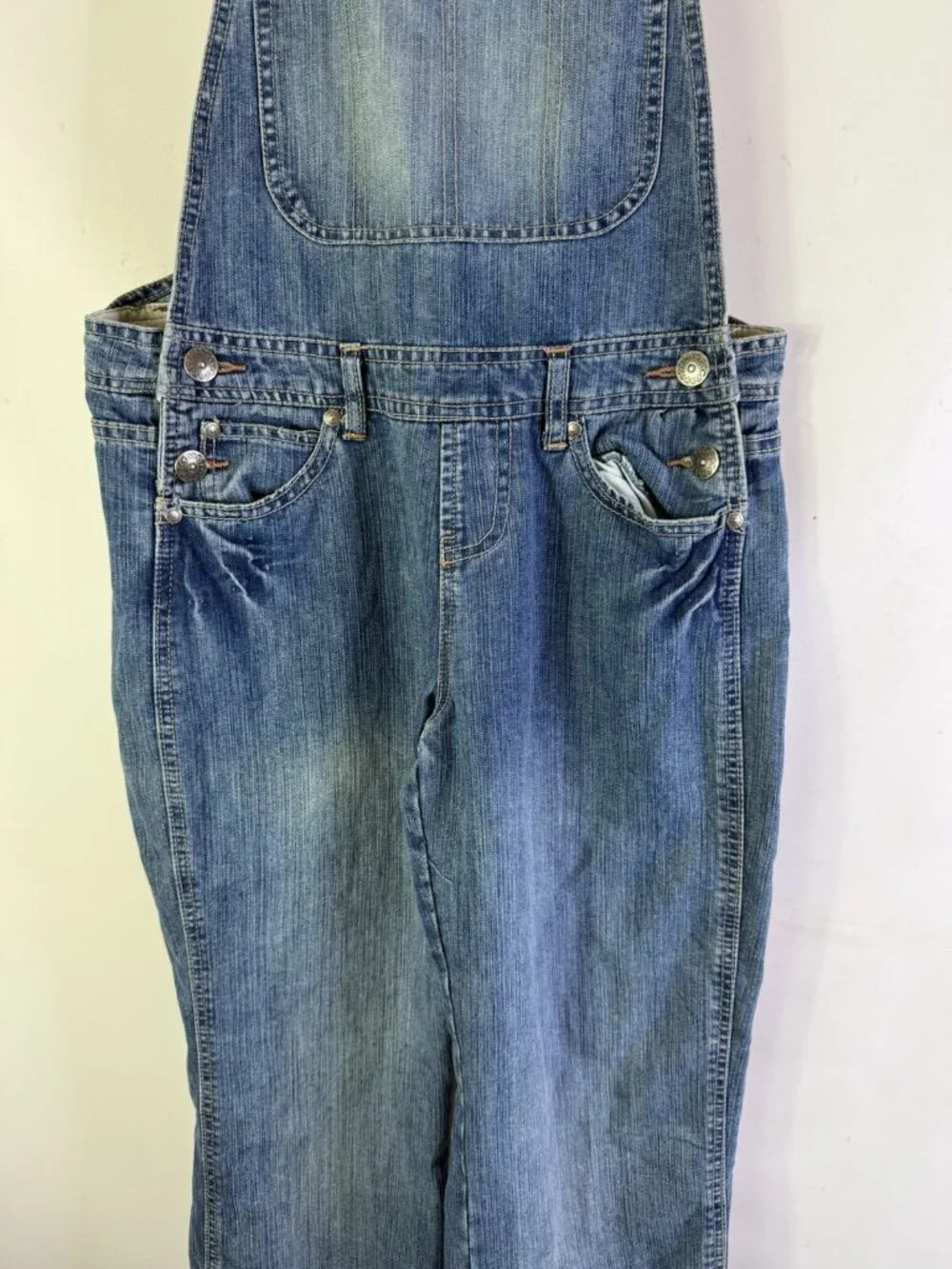 Vintage Y2K Bib Overalls Baggy Wide Leg Faded Streetwear Grunge